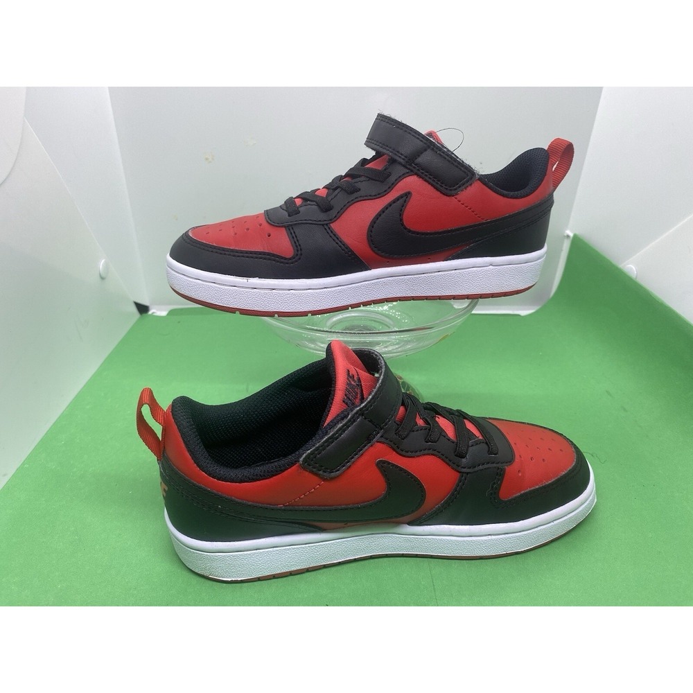 Nike Court Borough Low Recraft PS | Size 2Y| Uni. Red, Blk, Wt | DV5457-600
